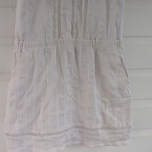 Madewell Summerhouse White Blouson Lace Trim Dress 4 - Picture 4 of 8